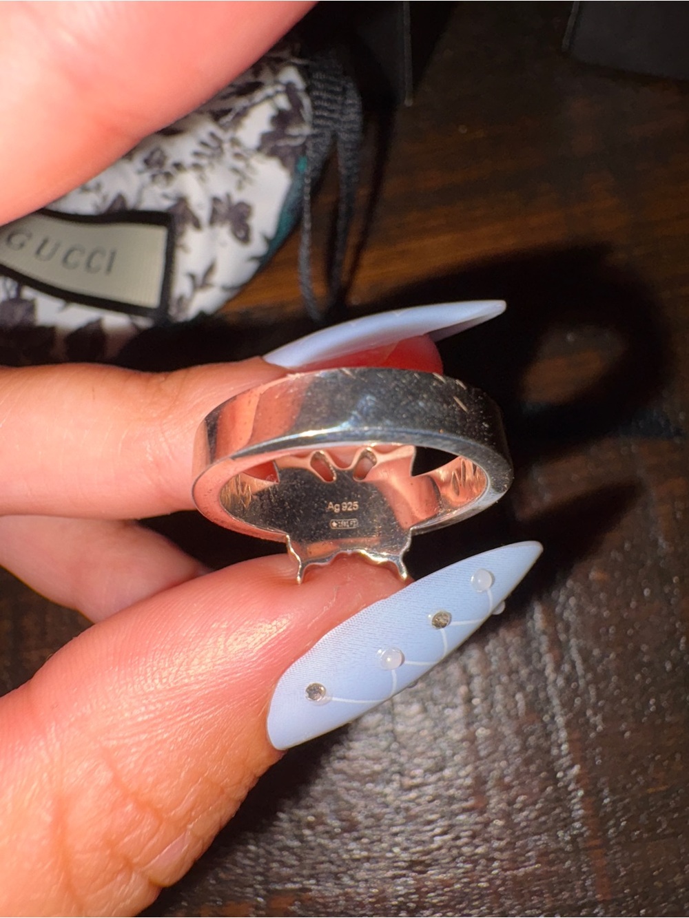 Gucci Sterling Silver Butterfly Ring US Sz 6/6.5 - Picture 12 of 12